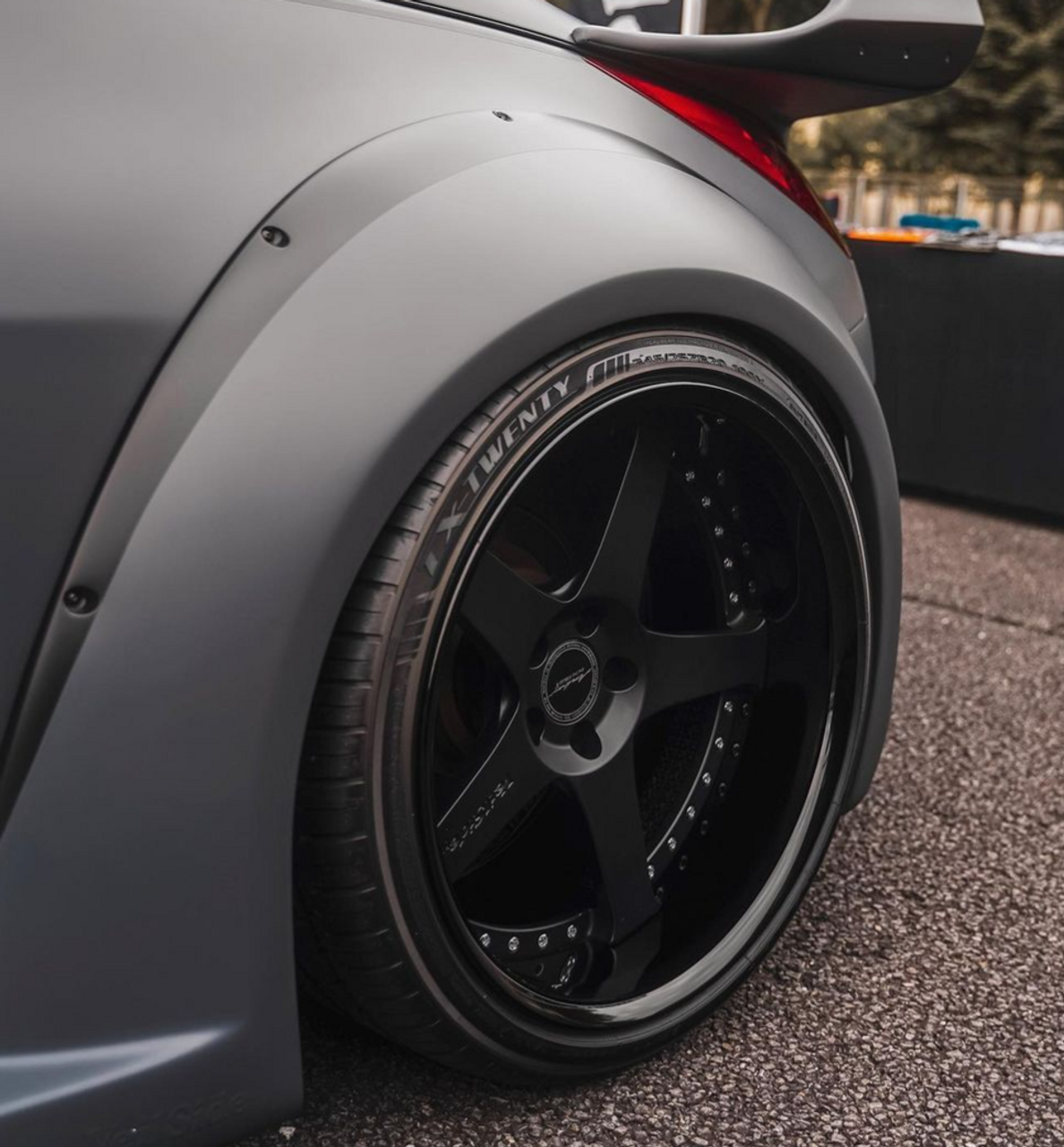 VeilSide 2009-2023 Nissan 370Z Z34 Wide Body Model 20" FORGED Wheels 4 Pieces Set in MATTE BLACK Front 20x9J +15 Tire 255/30-20 Rear 20x12.5J Tire 325/25-20